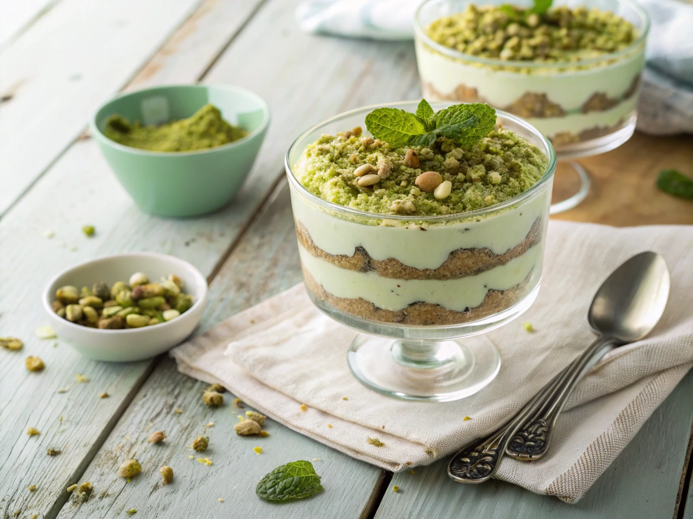 Tiramisu pistache : recette italienne facile et onctueuse